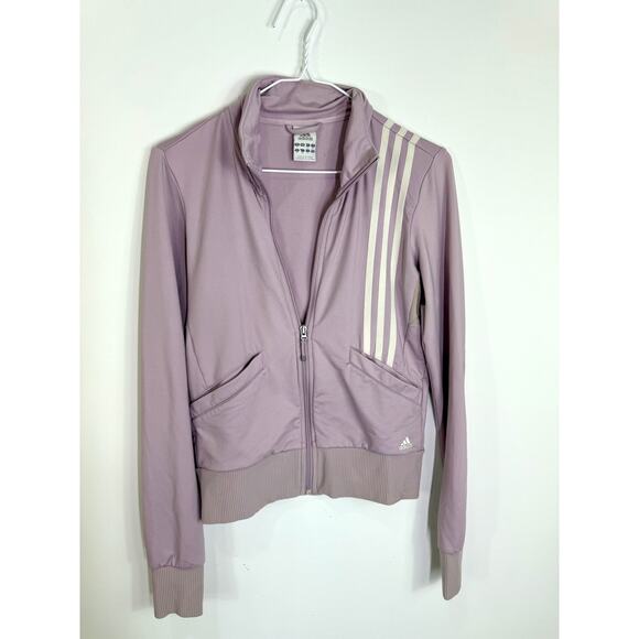 Vintage adidas dusty lilac and white zip jacket size small - Picture 1 of 10